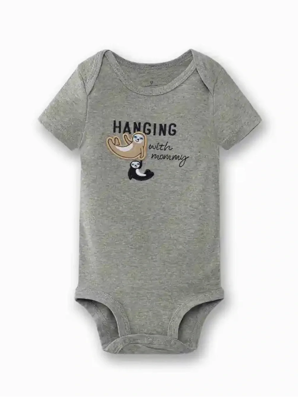 Carter's Grey Sloth Graphic Top with Black Jogger Bottoms